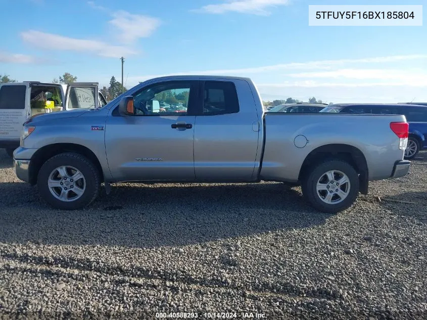 2011 Toyota Tundra Double Cab Sr5 VIN: 5TFUY5F16BX185804 Lot: 40588293