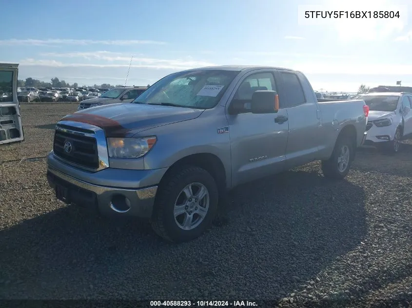 2011 Toyota Tundra Double Cab Sr5 VIN: 5TFUY5F16BX185804 Lot: 40588293