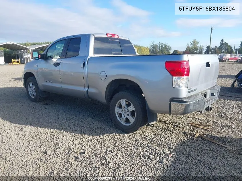 2011 Toyota Tundra Double Cab Sr5 VIN: 5TFUY5F16BX185804 Lot: 40588293