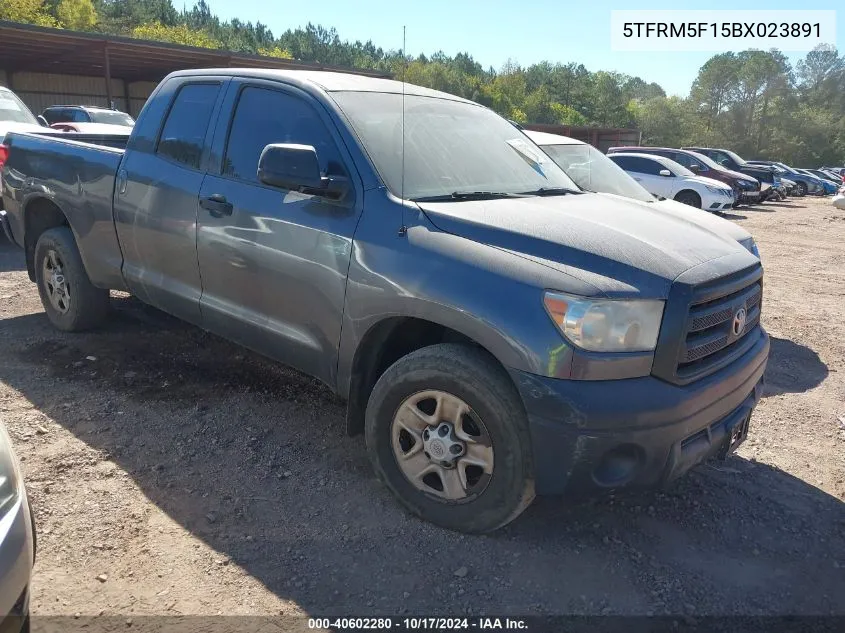 2011 Toyota Tundra Grade 4.6L V8 VIN: 5TFRM5F15BX023891 Lot: 40602280