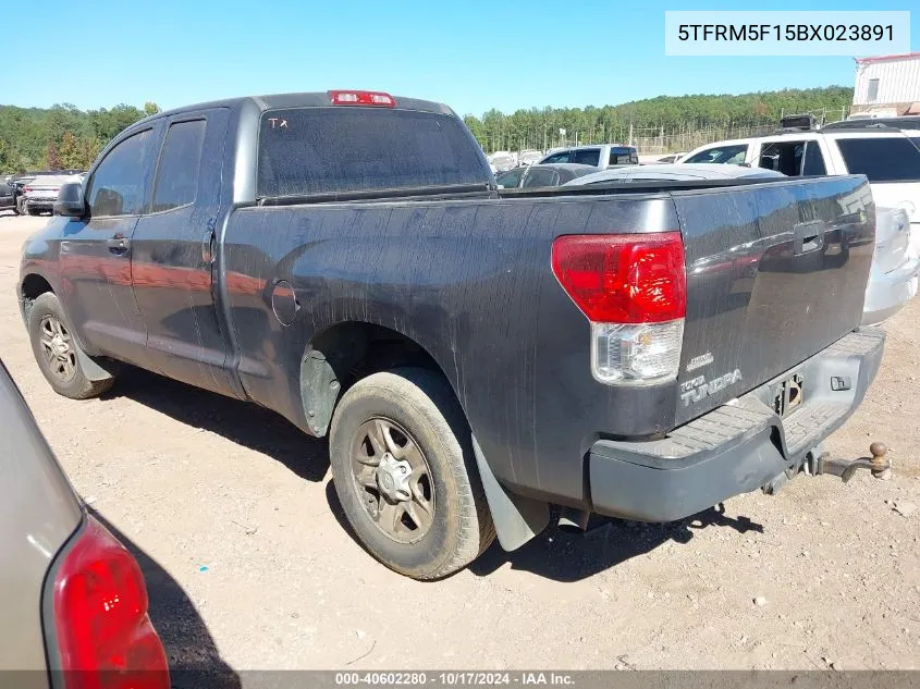 2011 Toyota Tundra Grade 4.6L V8 VIN: 5TFRM5F15BX023891 Lot: 40602280