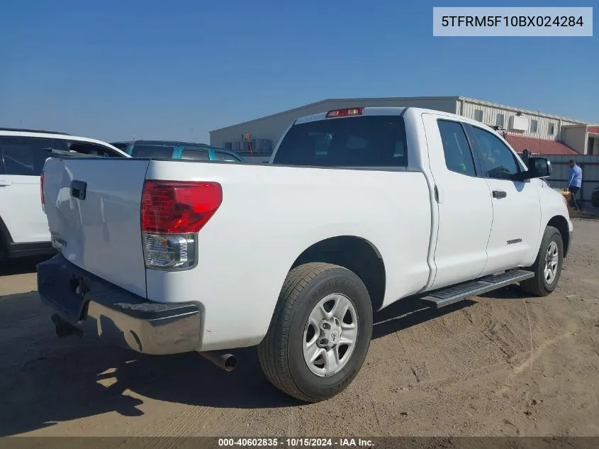 2011 Toyota Tundra Grade 4.6L V8 VIN: 5TFRM5F10BX024284 Lot: 40602835