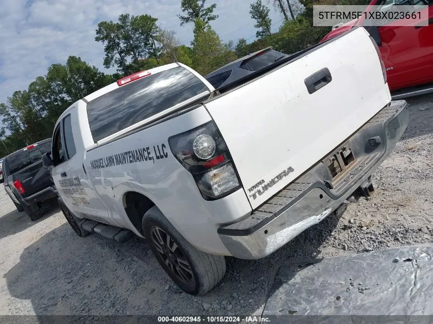 2011 Toyota Tundra Grade 4.6L V8 VIN: 5TFRM5F1XBX023661 Lot: 40602945