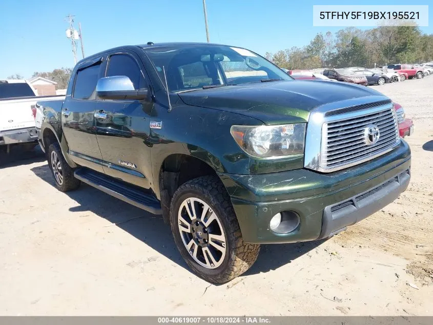 2011 Toyota Tundra Limited 5.7L V8 VIN: 5TFHY5F19BX195521 Lot: 40619007