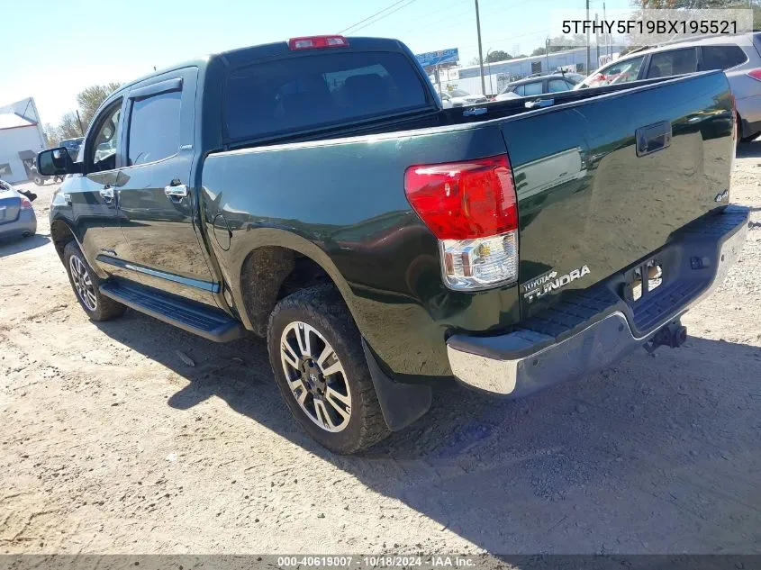 2011 Toyota Tundra Limited 5.7L V8 VIN: 5TFHY5F19BX195521 Lot: 40619007