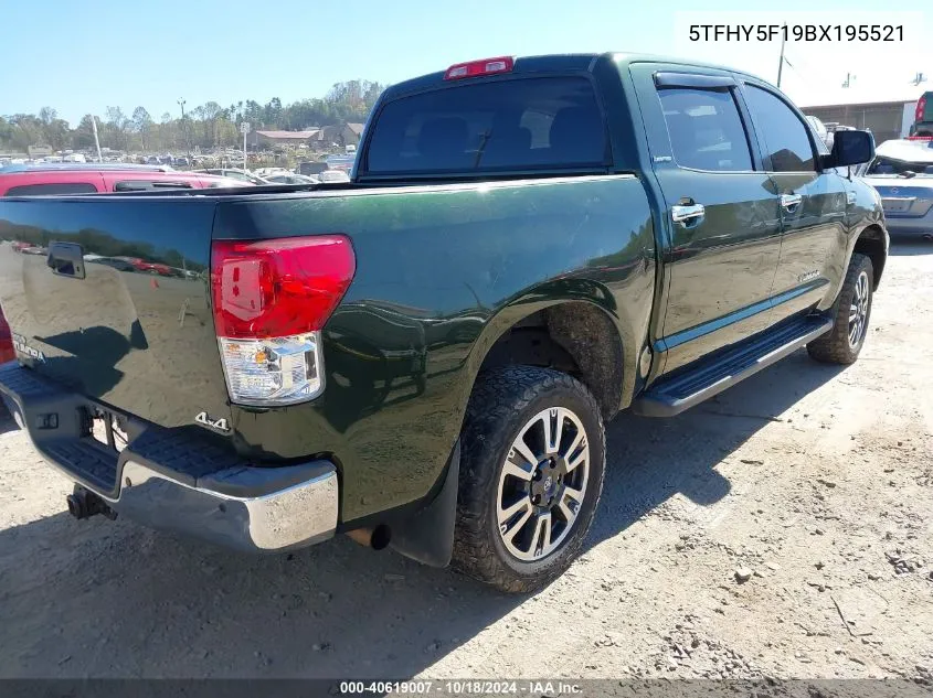 2011 Toyota Tundra Limited 5.7L V8 VIN: 5TFHY5F19BX195521 Lot: 40619007