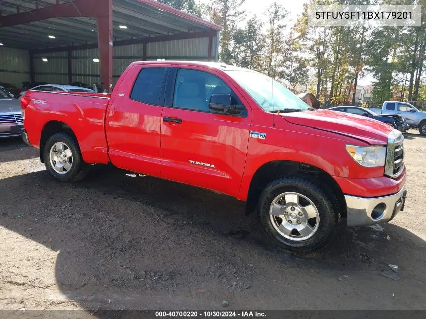 2011 Toyota Tundra Grade 5.7L V8 VIN: 5TFUY5F11BX179201 Lot: 40700220