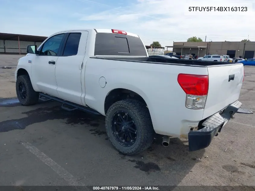 2011 Toyota Tundra Grade 5.7L V8 VIN: 5TFUY5F14BX163123 Lot: 40767979