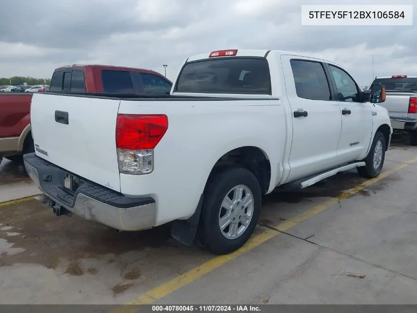 2011 Toyota Tundra Grade 5.7L V8 VIN: 5TFEY5F12BX106584 Lot: 40780045