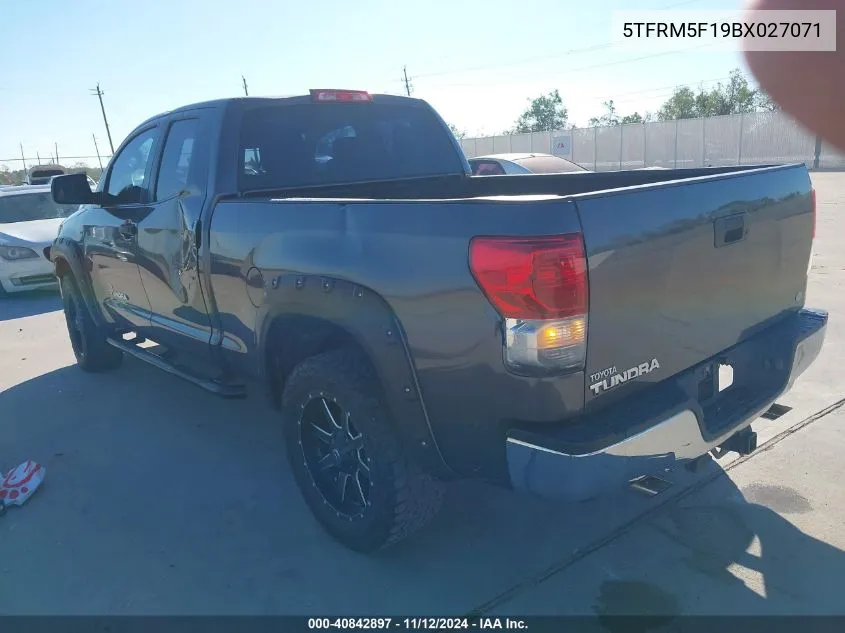 2011 Toyota Tundra Grade 4.6L V8 VIN: 5TFRM5F19BX027071 Lot: 40842897