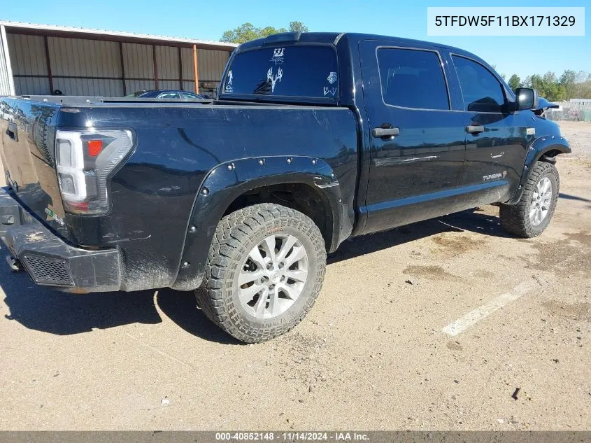 2011 Toyota Tundra Grade 5.7L V8 VIN: 5TFDW5F11BX171329 Lot: 40852148