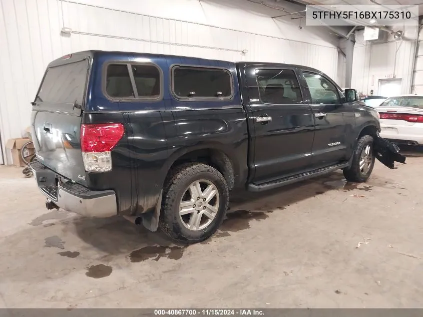 2011 Toyota Tundra Limited 5.7L V8 VIN: 5TFHY5F16BX175310 Lot: 40867700