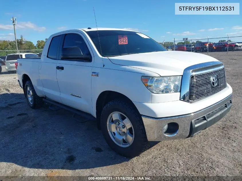 2011 Toyota Tundra Grade 5.7L V8 VIN: 5TFRY5F19BX112531 Lot: 40889731