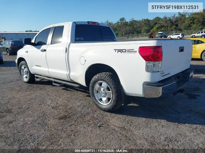 2011 Toyota Tundra Grade 5.7L V8 VIN: 5TFRY5F19BX112531 Lot: 40889731