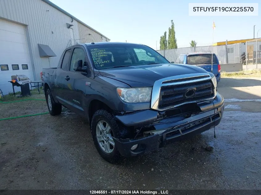 2012 Toyota Tundra Double Cab Sr5 VIN: 5TFUY5F19CX225570 Lot: 12046551