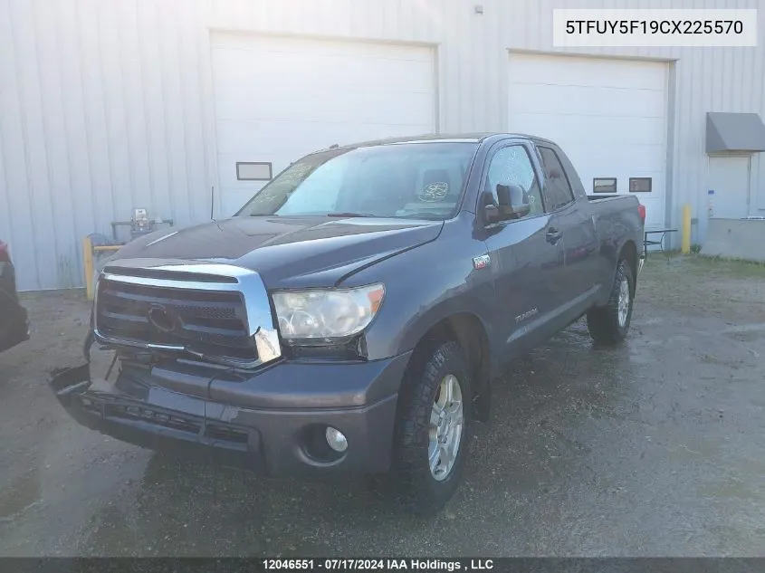 2012 Toyota Tundra Double Cab Sr5 VIN: 5TFUY5F19CX225570 Lot: 12046551