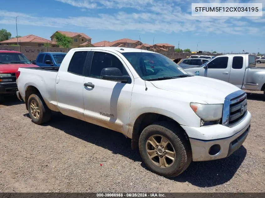 5TFUM5F12CX034195 2012 Toyota Tundra Grade 4.6L V8