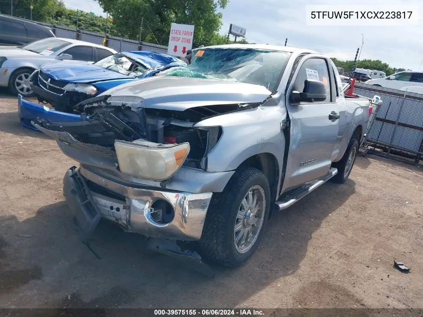 2012 Toyota Tundra Grade 5.7L V8 VIN: 5TFUW5F1XCX223817 Lot: 39575155