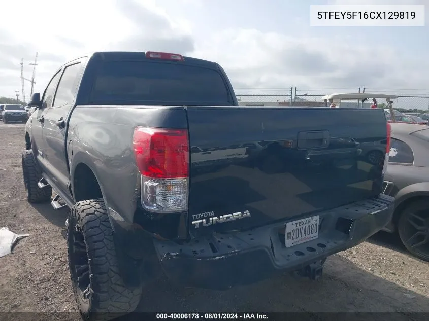 5TFEY5F16CX129819 2012 Toyota Tundra Grade 5.7L V8