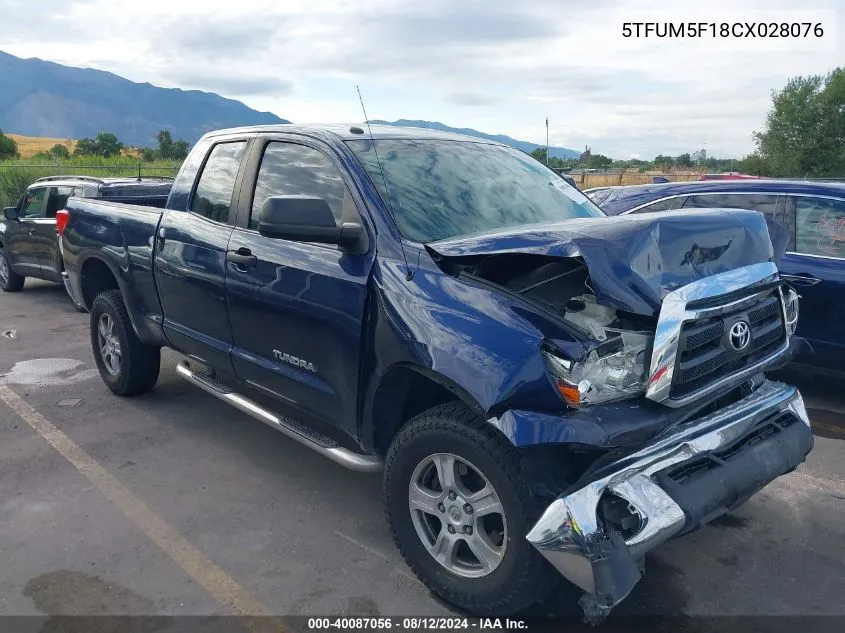 2012 Toyota Tundra Grade 4.6L V8 VIN: 5TFUM5F18CX028076 Lot: 40087056