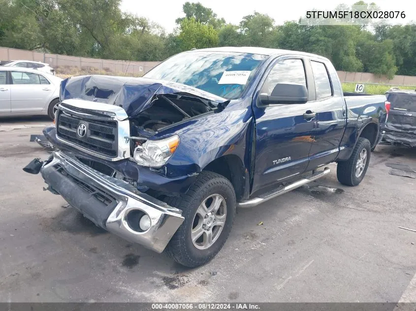 5TFUM5F18CX028076 2012 Toyota Tundra Grade 4.6L V8