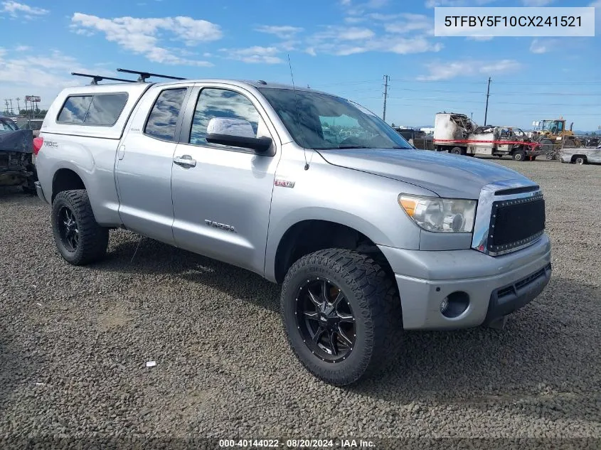 2012 Toyota Tundra Double Cab Limited VIN: 5TFBY5F10CX241521 Lot: 40144022