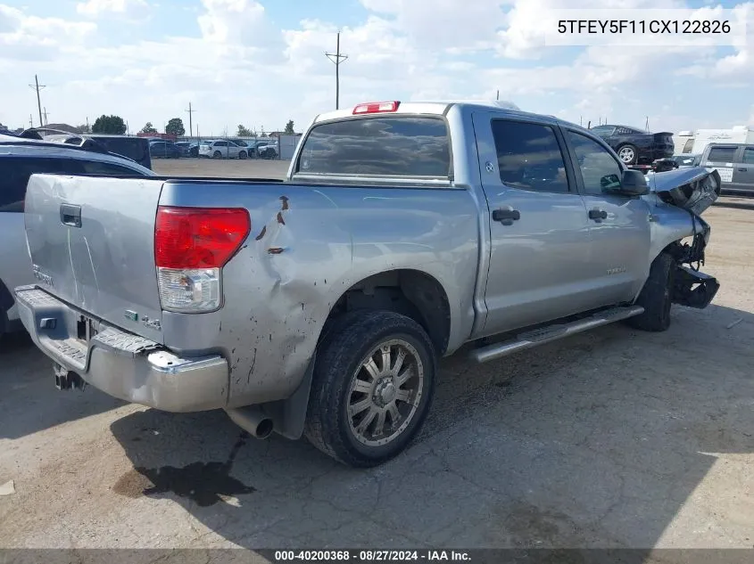 5TFEY5F11CX122826 2012 Toyota Tundra Grade 5.7L V8