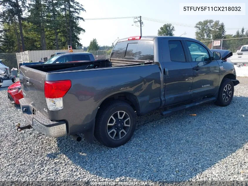 5TFUY5F11CX218032 2012 Toyota Tundra Grade 5.7L V8