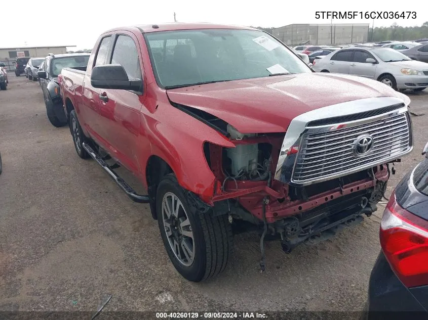 2012 Toyota Tundra Grade 4.6L V8 VIN: 5TFRM5F16CX036473 Lot: 40260129