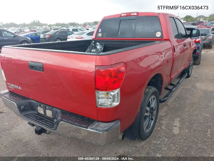 5TFRM5F16CX036473 2012 Toyota Tundra Grade 4.6L V8