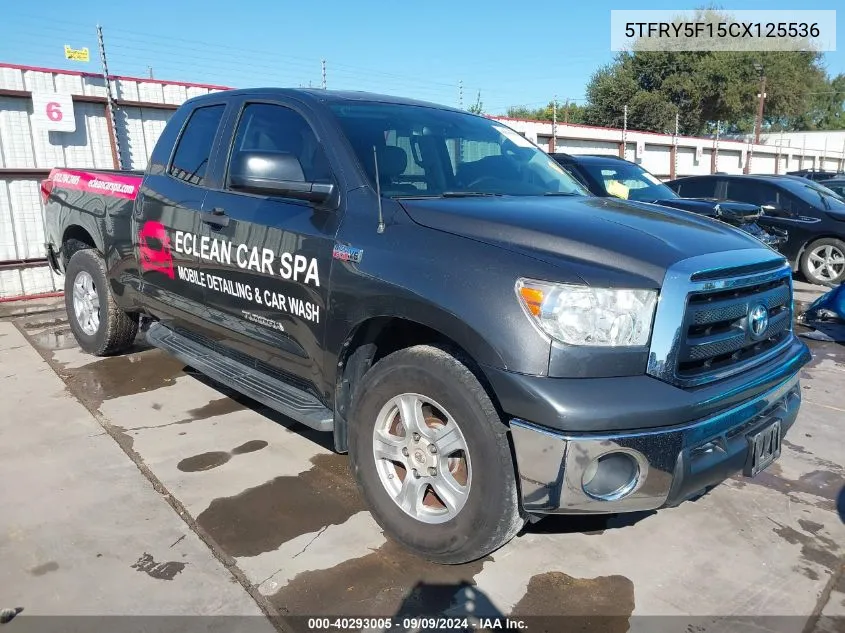 2012 Toyota Tundra Grade 5.7L V8 VIN: 5TFRY5F15CX125536 Lot: 40293005