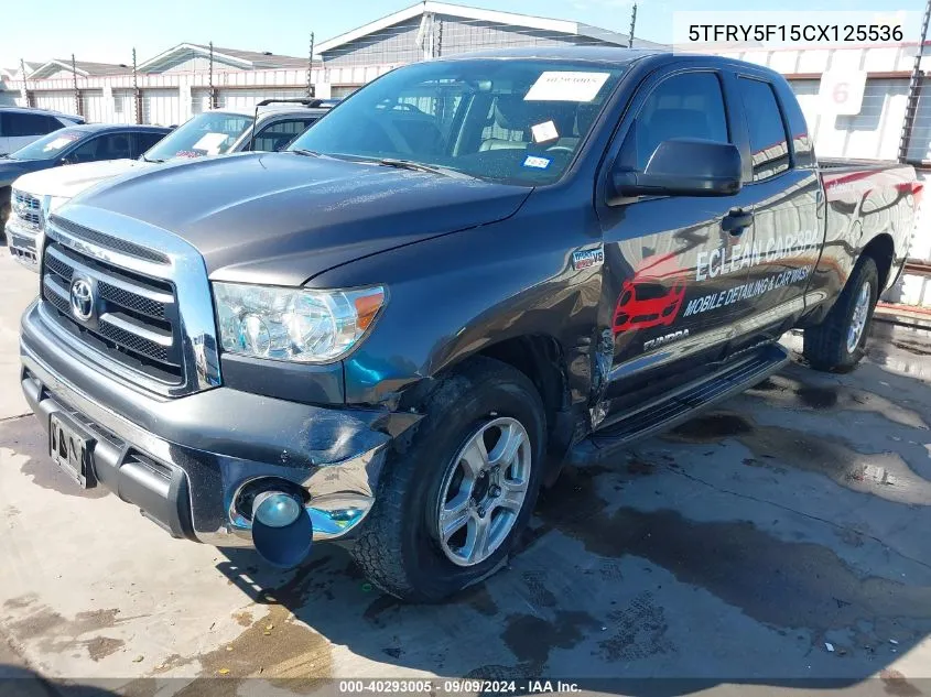 2012 Toyota Tundra Grade 5.7L V8 VIN: 5TFRY5F15CX125536 Lot: 40293005