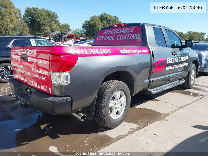 5TFRY5F15CX125536 2012 Toyota Tundra Grade 5.7L V8