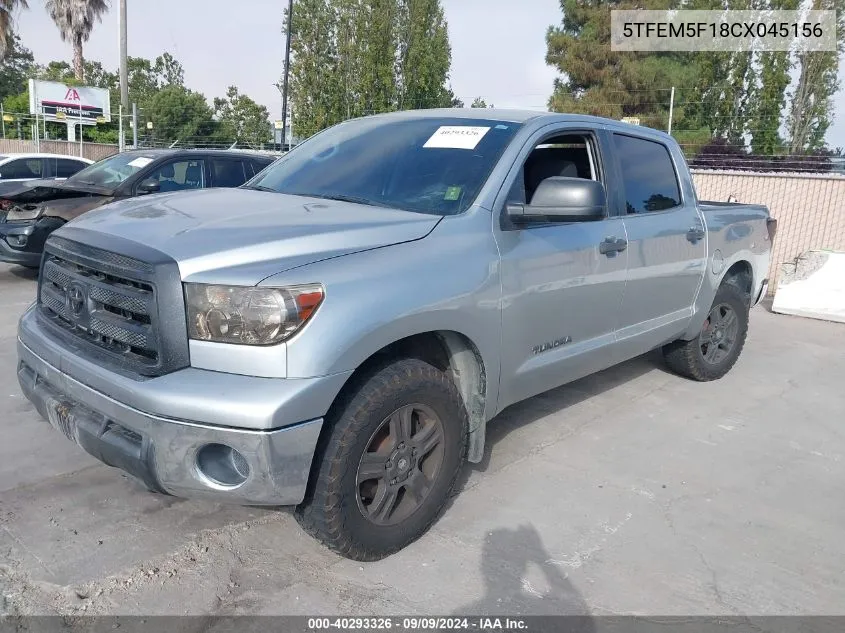 5TFEM5F18CX045156 2012 Toyota Tundra Grade 4.6L V8