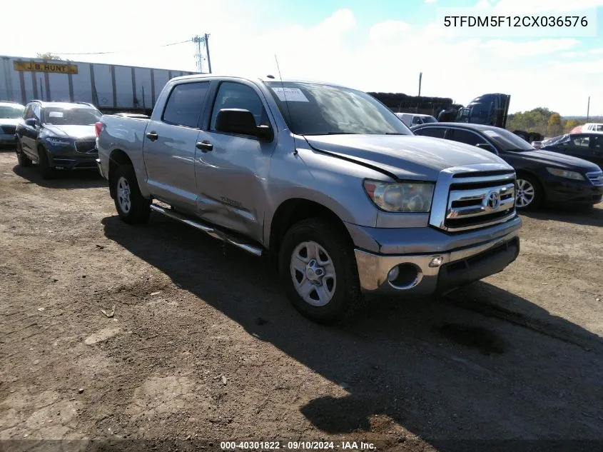 5TFDM5F12CX036576 2012 Toyota Tundra Grade 4.6L V8