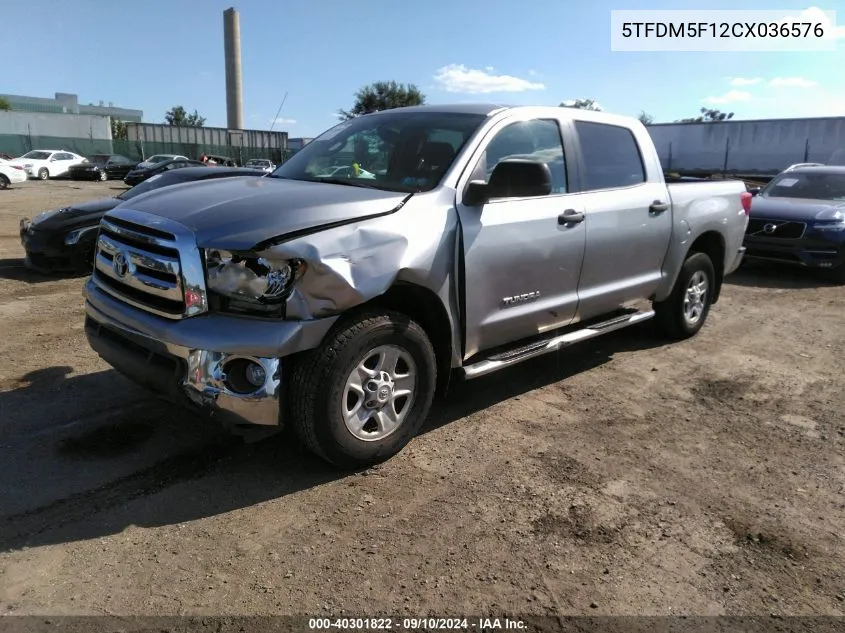 5TFDM5F12CX036576 2012 Toyota Tundra Grade 4.6L V8