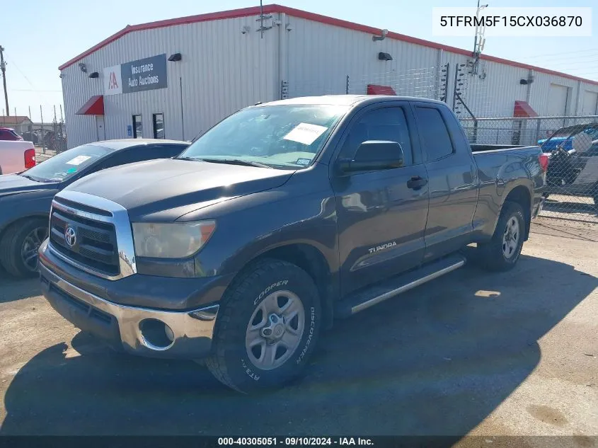 5TFRM5F15CX036870 2012 Toyota Tundra Double Cab Sr5