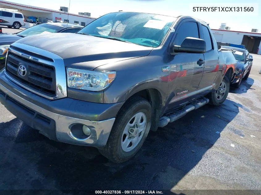 2012 Toyota Tundra Grade 5.7L V8 VIN: 5TFRY5F1XCX131560 Lot: 40327836