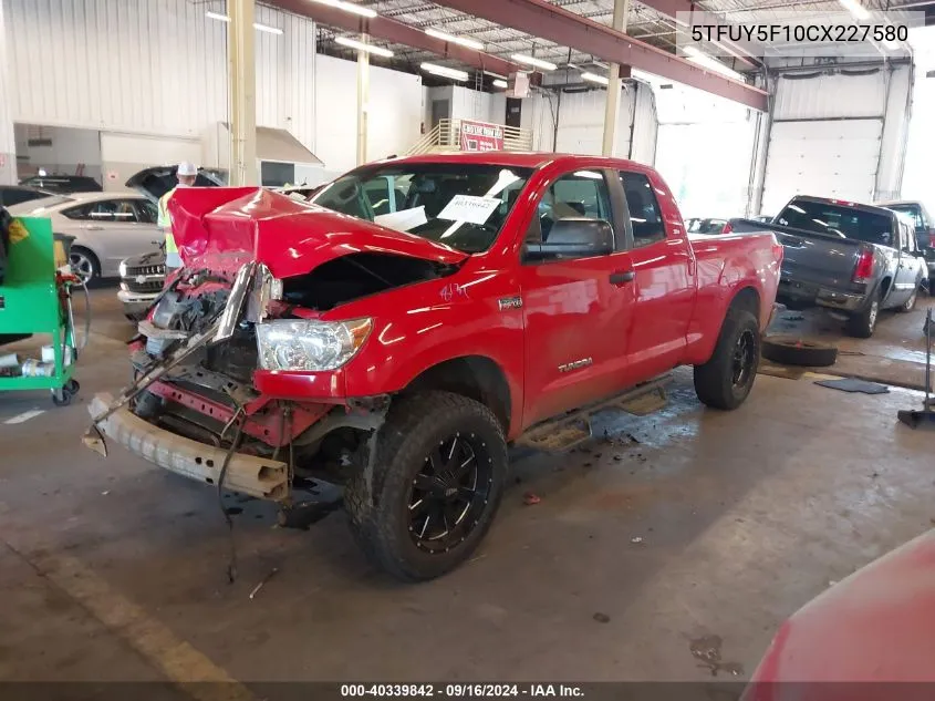 2012 Toyota Tundra Sr5 5.7L V8 VIN: 5TFUY5F10CX227580 Lot: 40339842