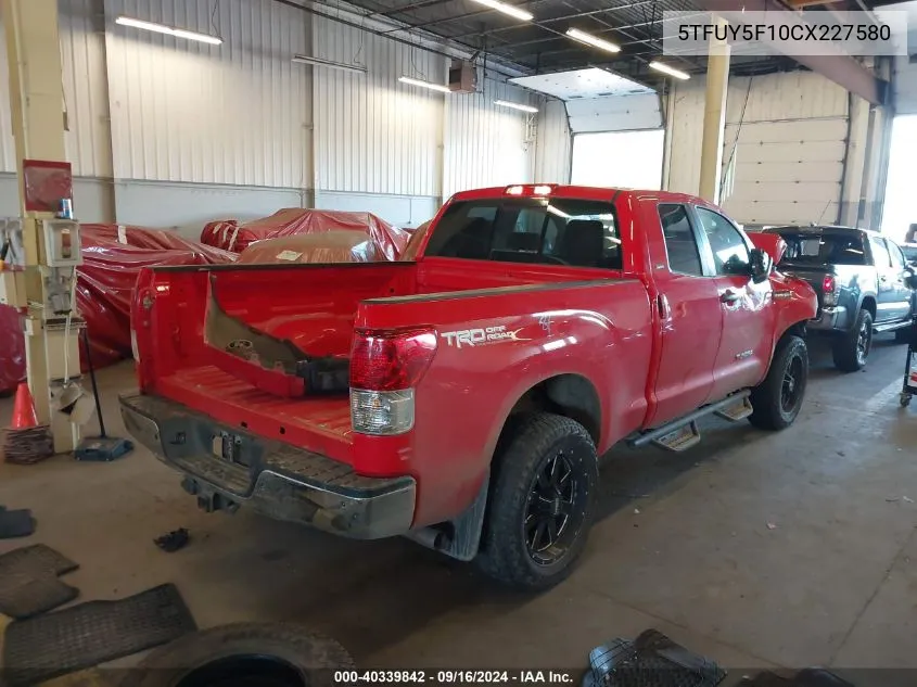 5TFUY5F10CX227580 2012 Toyota Tundra Sr5 5.7L V8