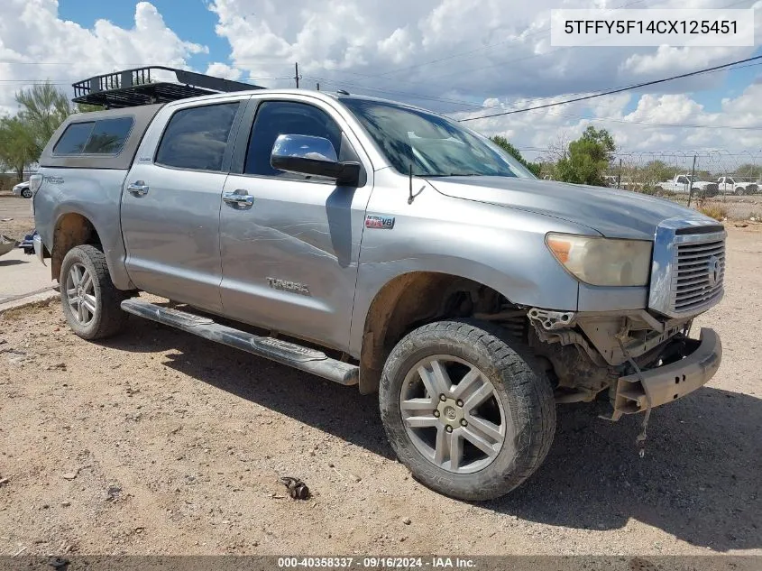 5TFFY5F14CX125451 2012 Toyota Tundra Limited 5.7L V8