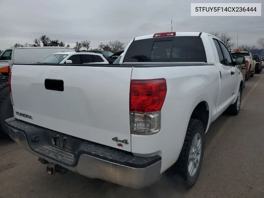 2012 Toyota Tundra Grade 5.7L V8 VIN: 5TFUY5F14CX236444 Lot: 40361281