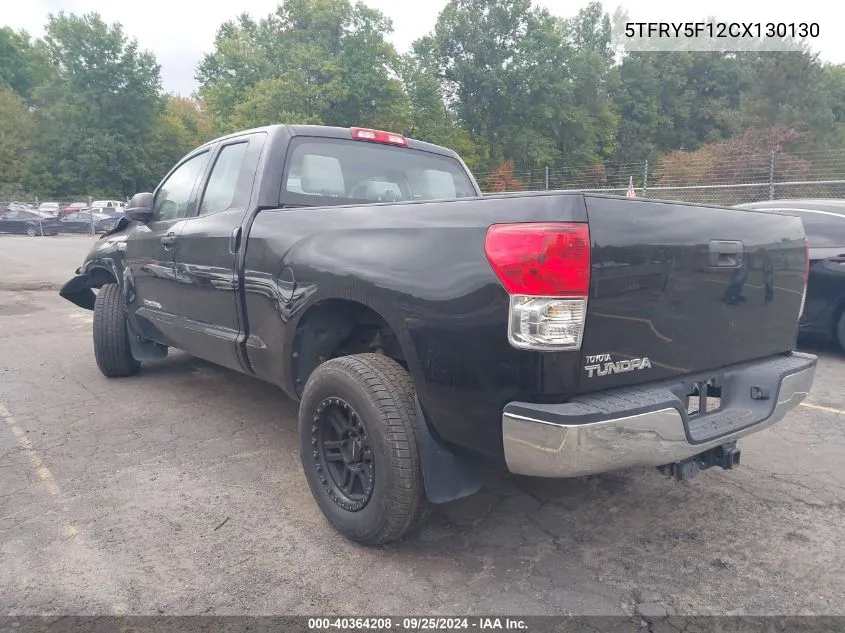 2012 Toyota Tundra Grade 5.7L V8 VIN: 5TFRY5F12CX130130 Lot: 40364208