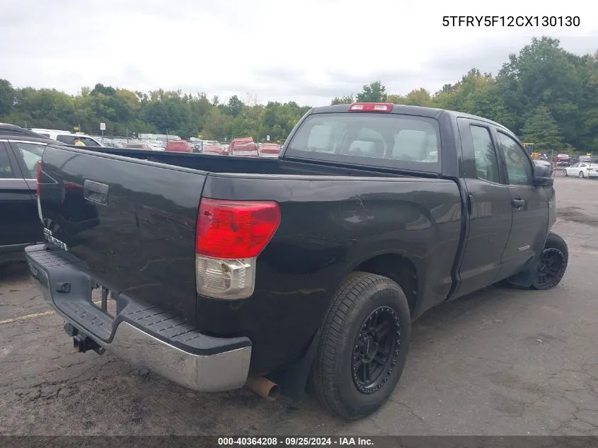 2012 Toyota Tundra Grade 5.7L V8 VIN: 5TFRY5F12CX130130 Lot: 40364208