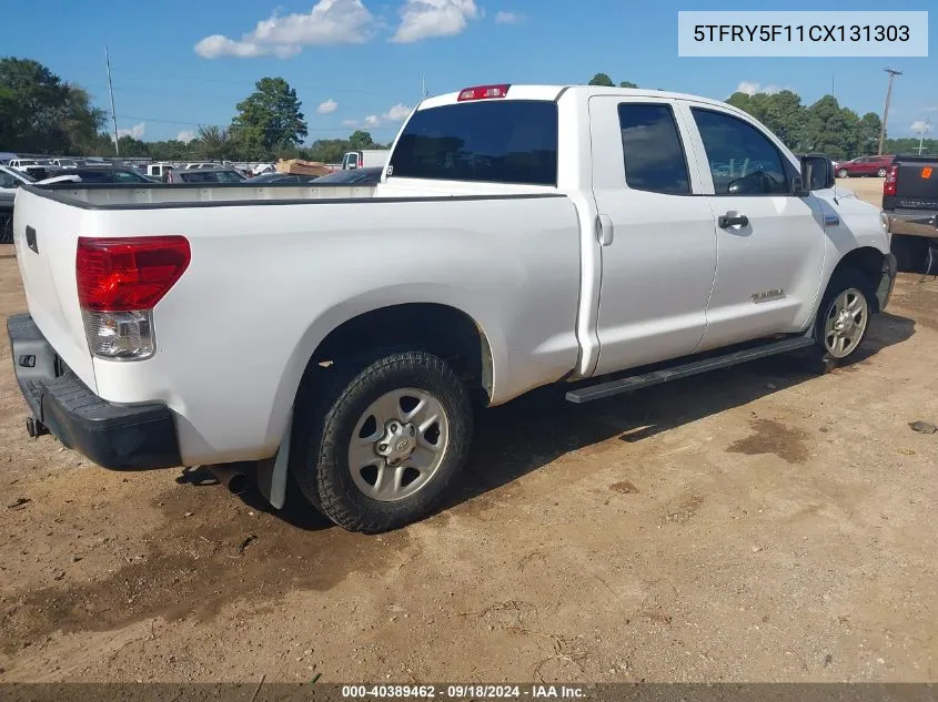 2012 Toyota Tundra Grade 5.7L V8 VIN: 5TFRY5F11CX131303 Lot: 40389462