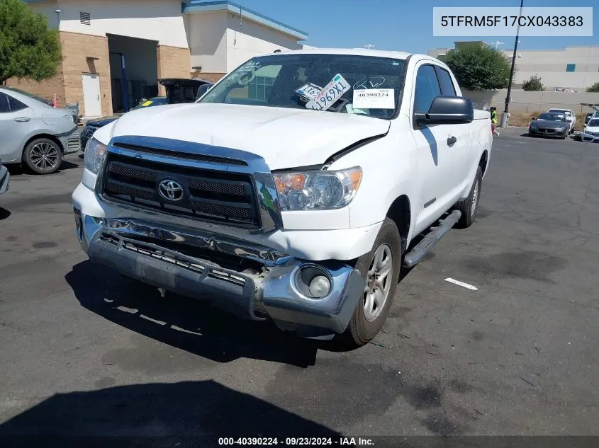 5TFRM5F17CX043383 2012 Toyota Tundra Grade 4.6L V8