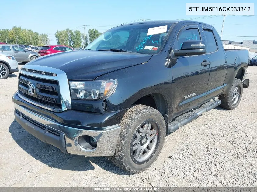 2012 Toyota Tundra Grade 4.6L V8 VIN: 5TFUM5F16CX033342 Lot: 40403079