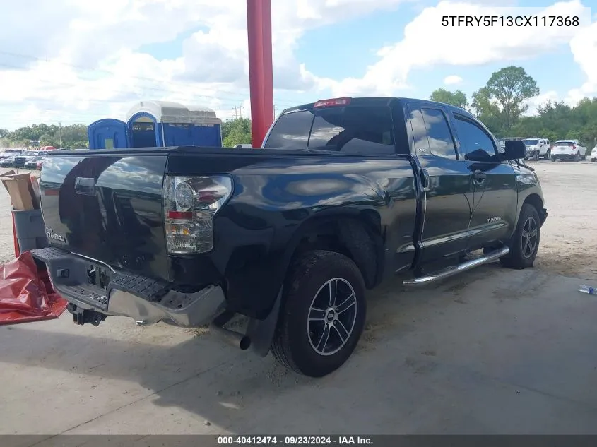 2012 Toyota Tundra Grade 5.7L V8 VIN: 5TFRY5F13CX117368 Lot: 40412474