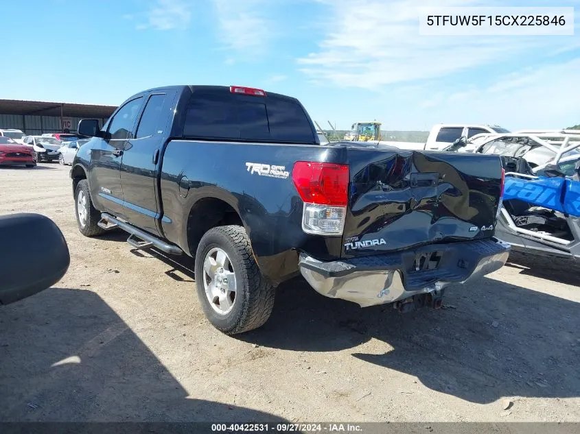 2012 Toyota Tundra Grade 5.7L V8 VIN: 5TFUW5F15CX225846 Lot: 40422531