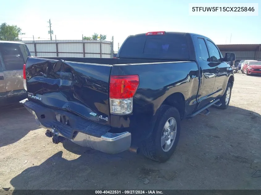 2012 Toyota Tundra Grade 5.7L V8 VIN: 5TFUW5F15CX225846 Lot: 40422531